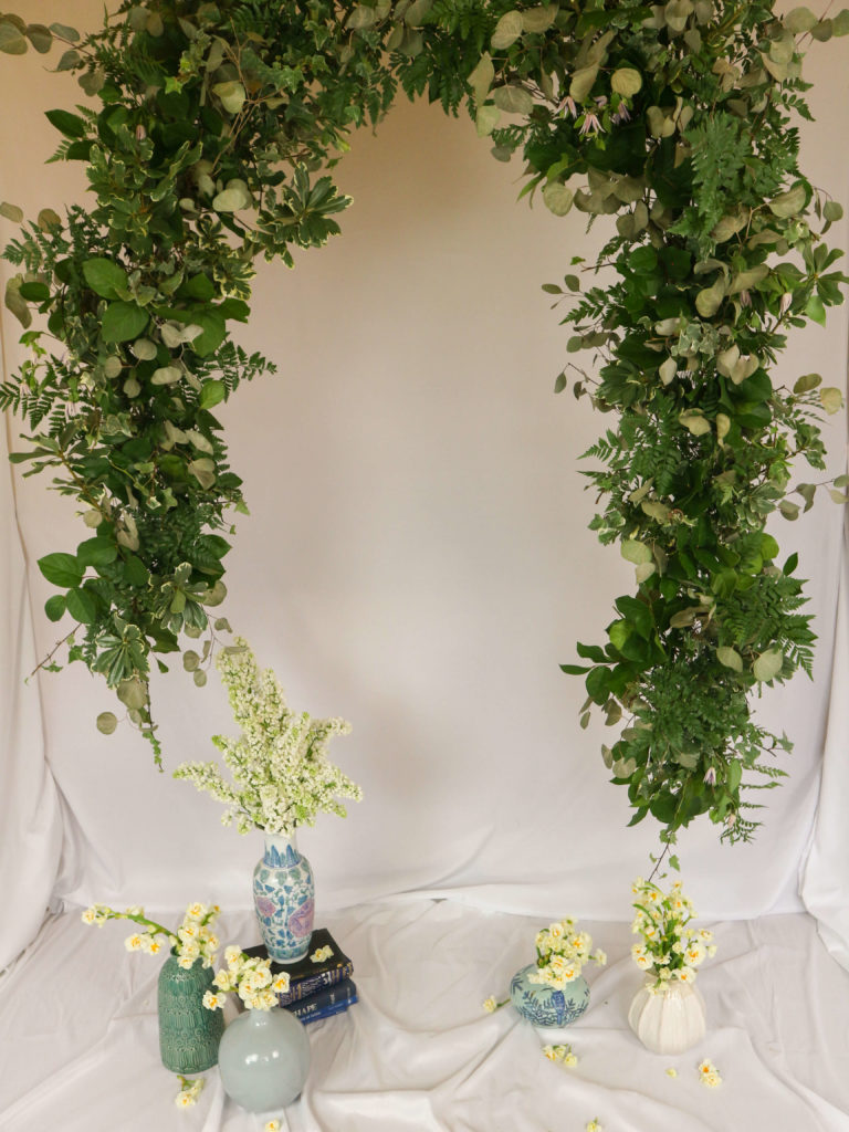 Maternity Styled Shoot Featuring A Floating Greenery Arch