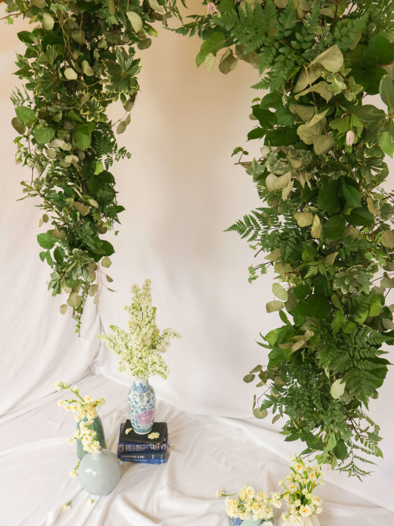 Maternity Styled Shoot Featuring A Floating Greenery Arch